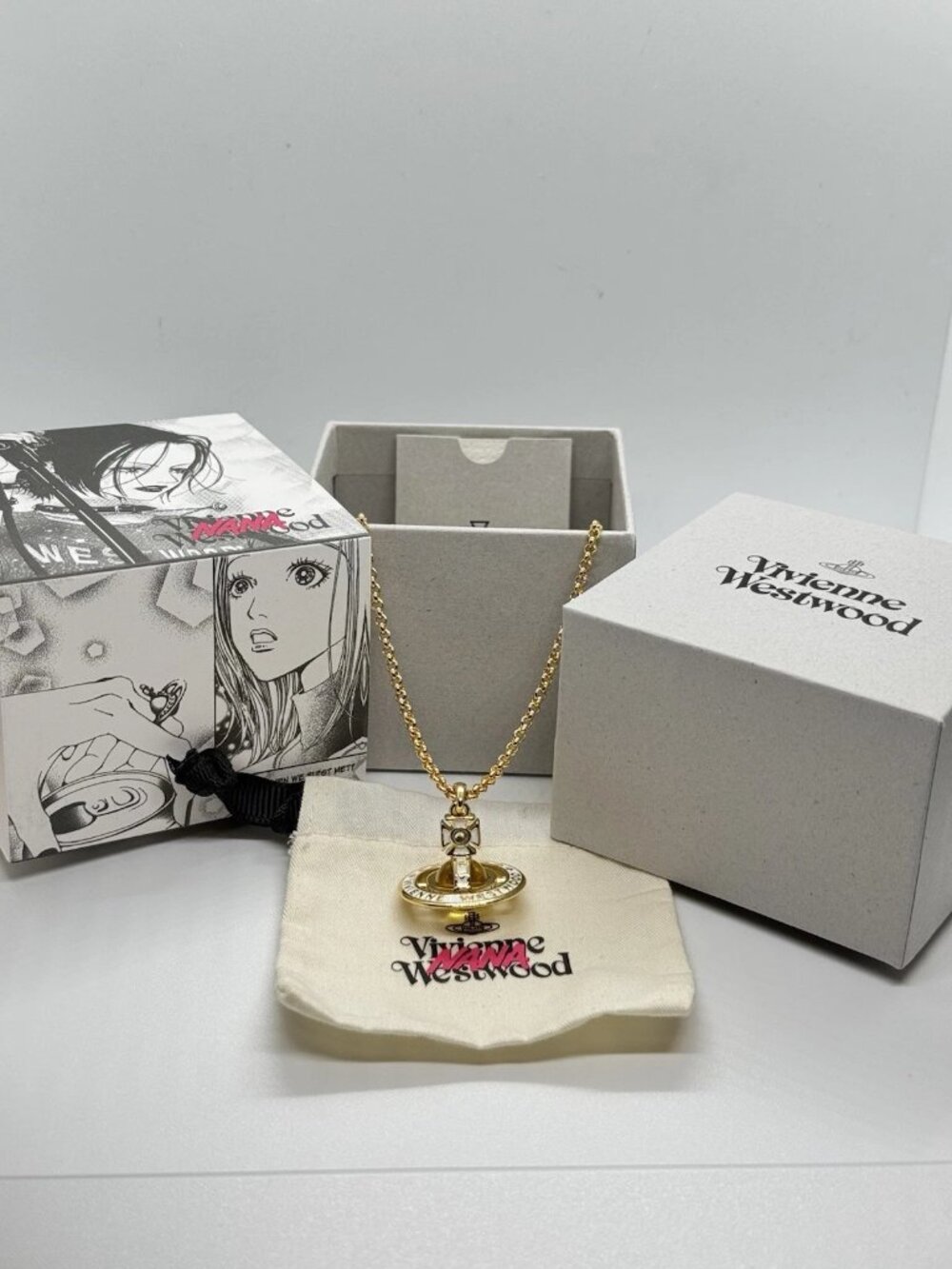 Vivienne Westwood x NANA 25th anniversary Orb Pendant Necklace Gold Tone w/Box
